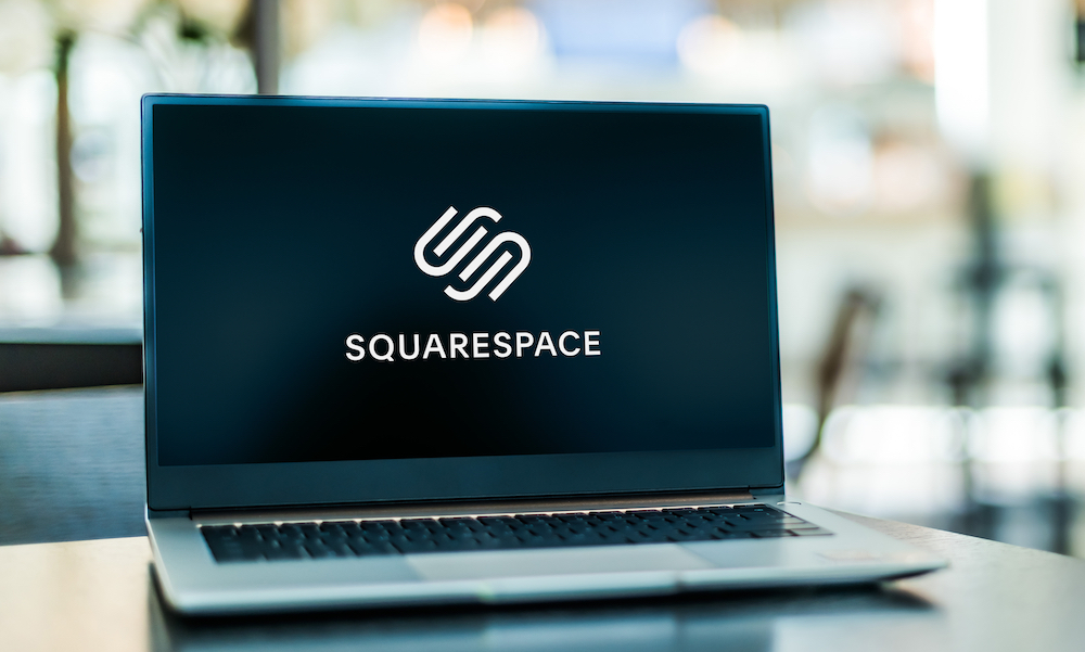 Squarespace logo on computer