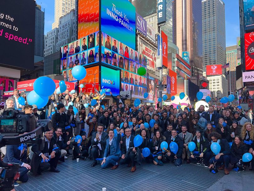 Photo of the Innovid team in Times Square