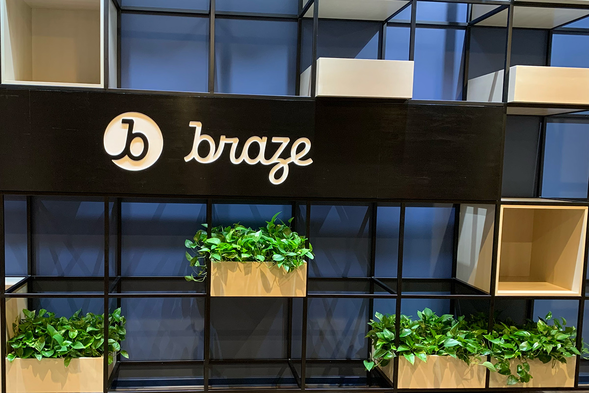 Braze sign in the office