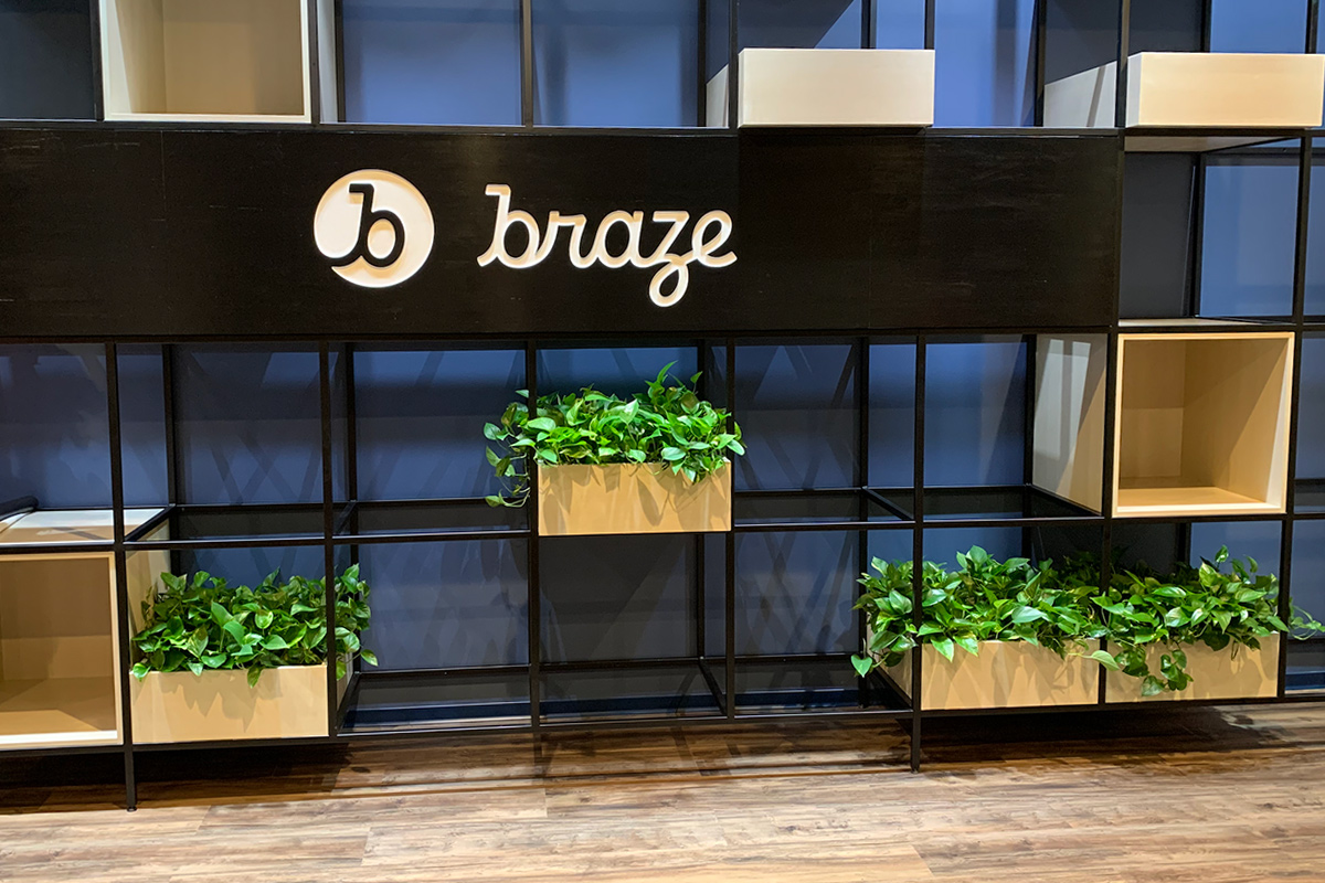 Braze logo on the office