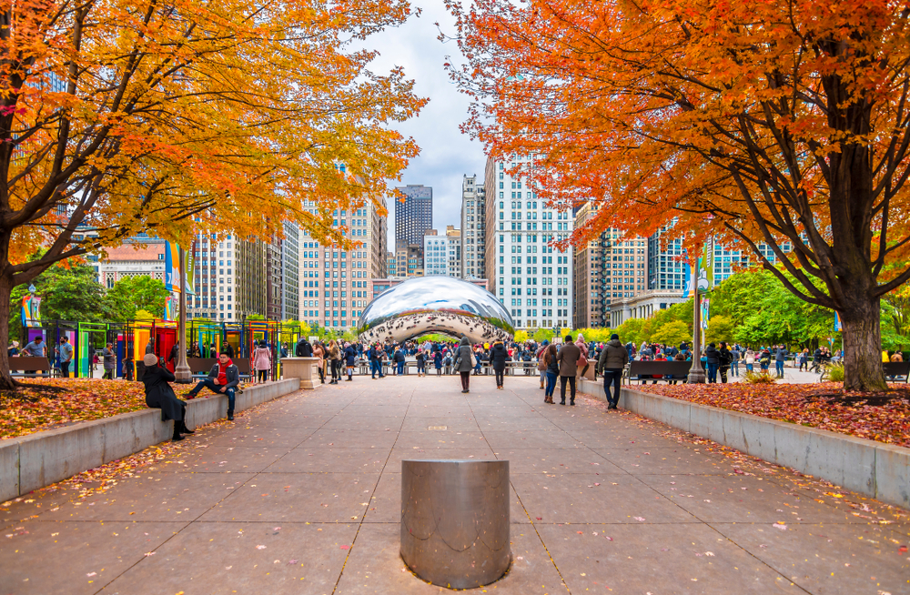 Millennium Park in Chicago during fall