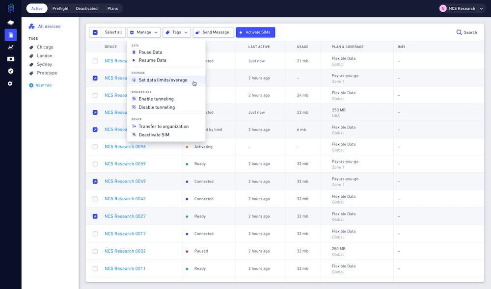 The Hologram dashboard