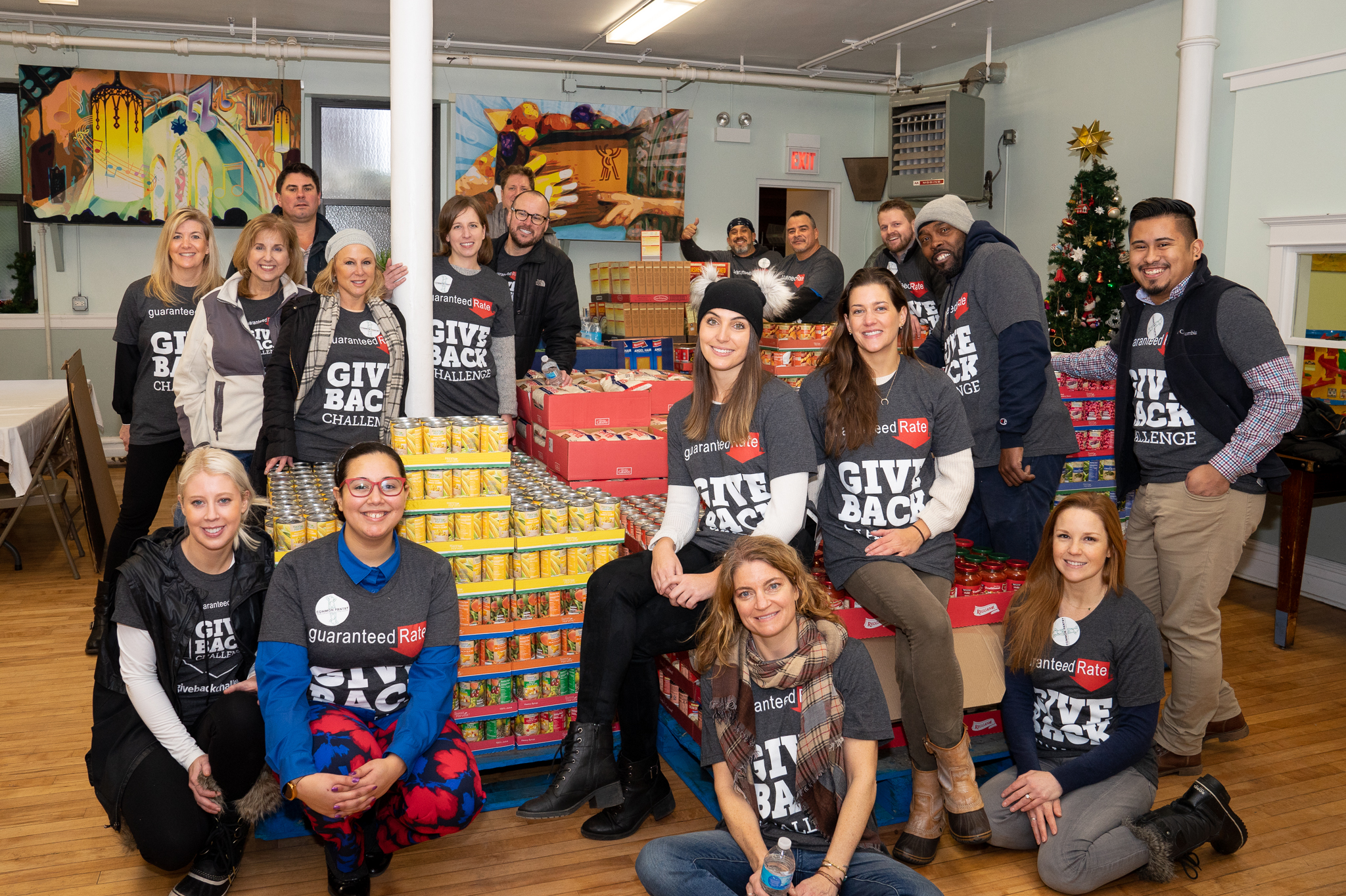 Guaranteed Rate staff pictured at their food drive