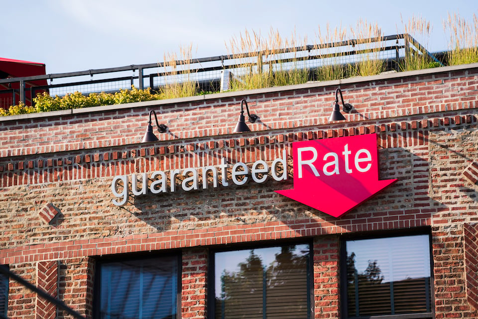 Outside shot of Guaranteed Rate's office logo