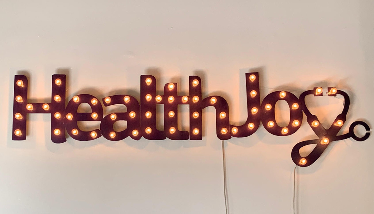 HealthJoy sign in the office