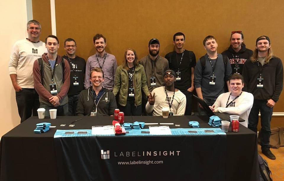 Staff from Label Insight take a group photo at an event