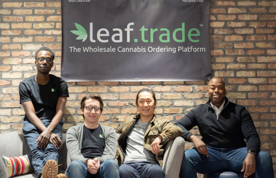 Leaf Trade team hanging out on a couch