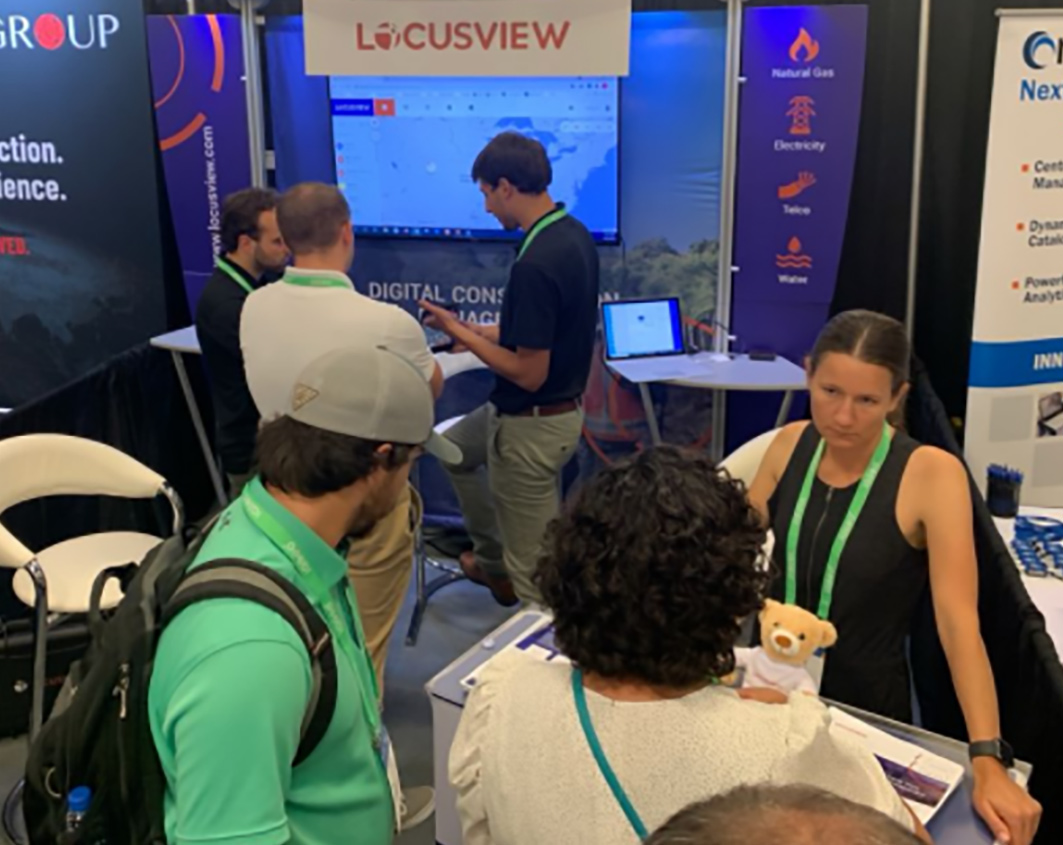 Locusview booth at a trade show