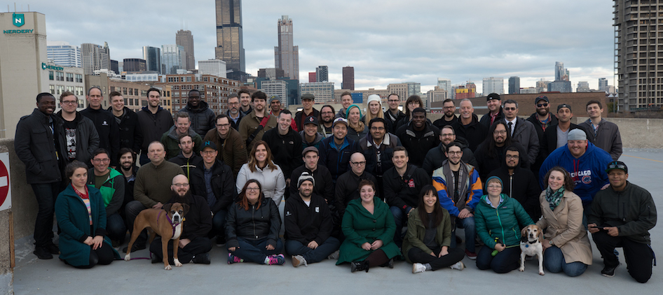 Nerdery team on the rooftop