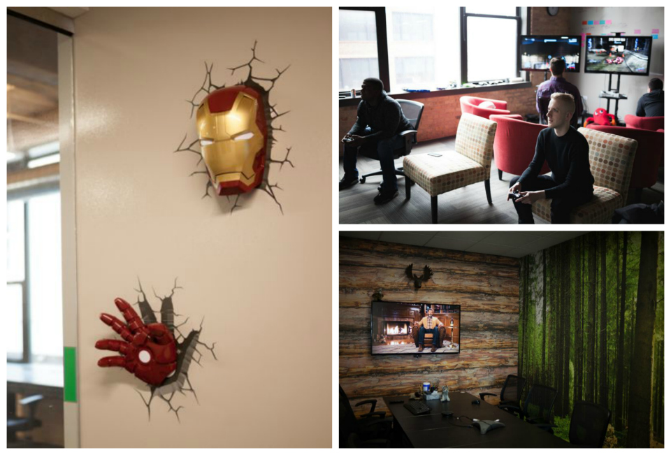 Collage of three images of Nerdery's office
