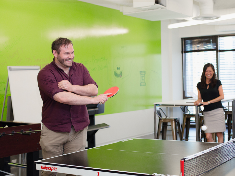 Drew playing ping pong