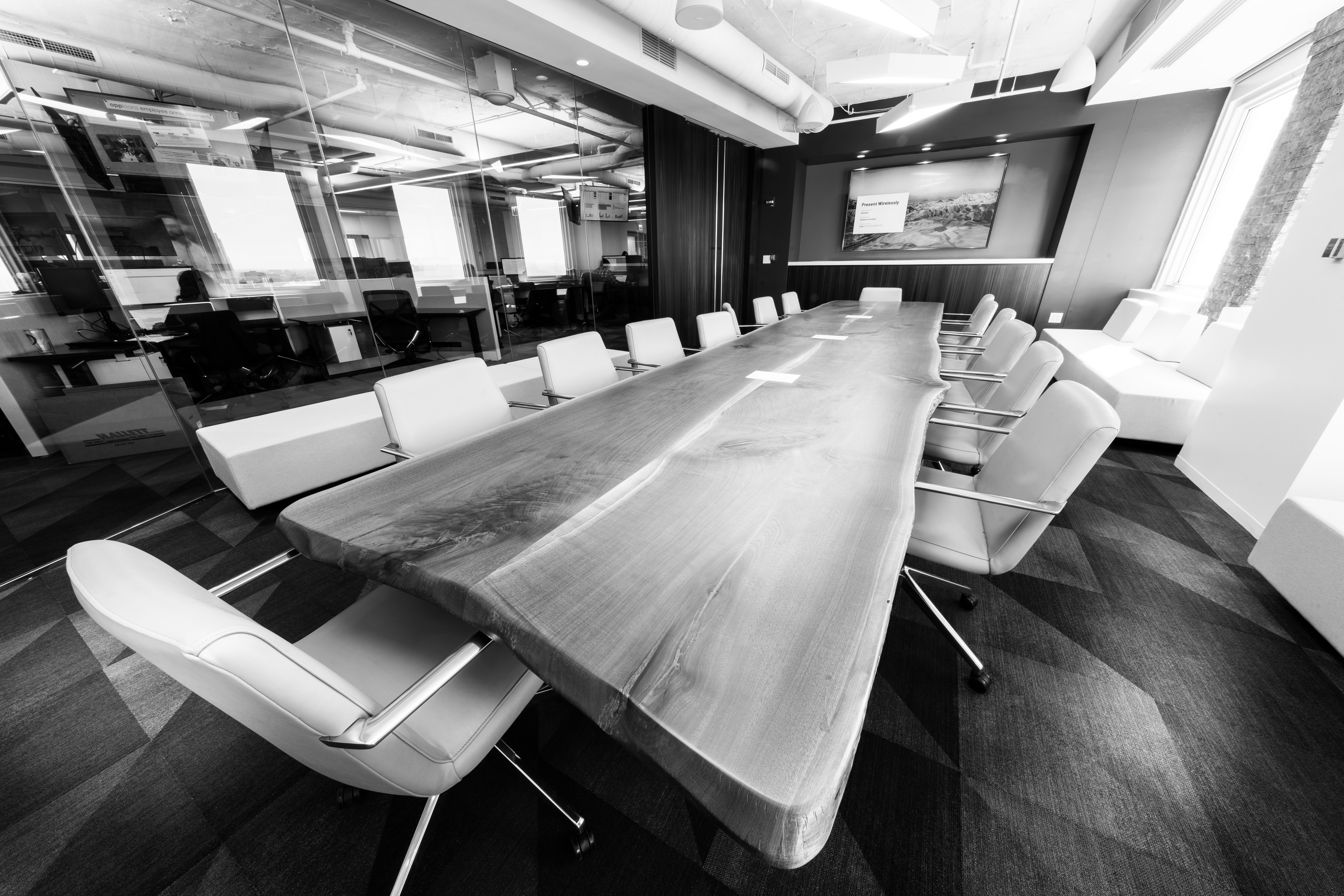 Ornate Wooden Table in OppFi Office