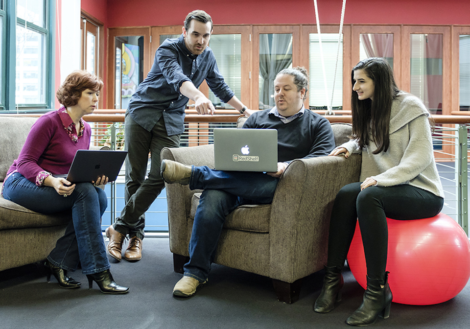 RedShelf team working in their office