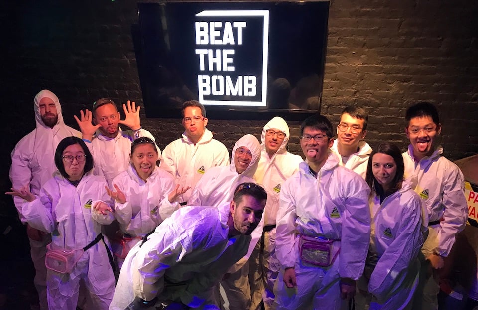 Rocketmiles team at escape room outing