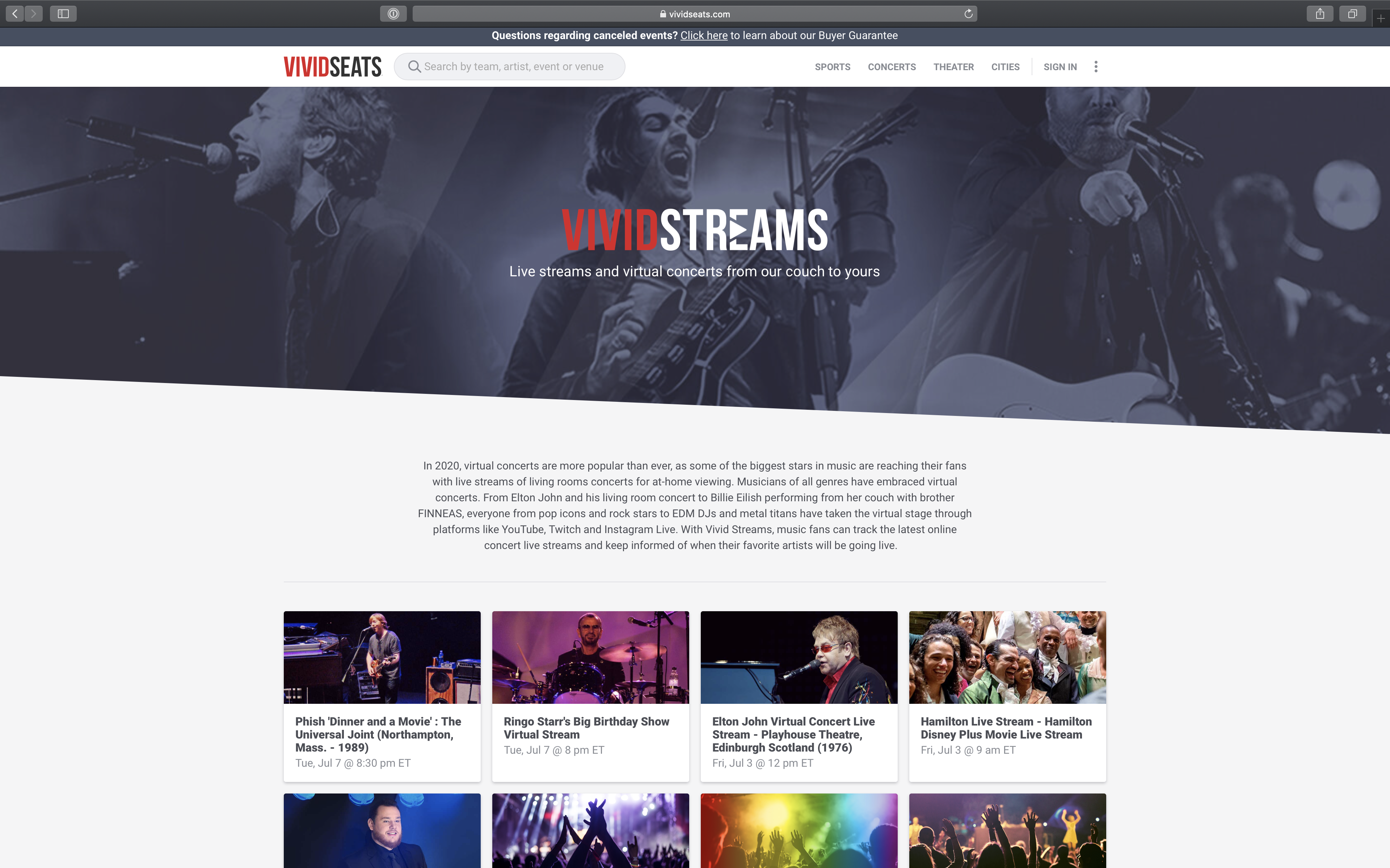 vivid streams website