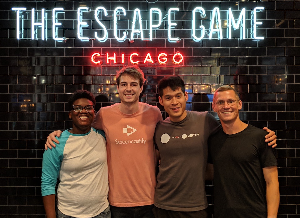 Screencastify team at an escape room outing