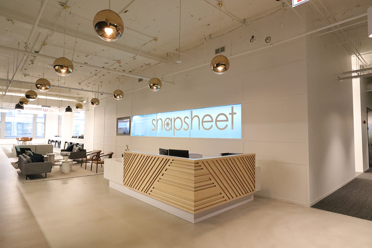 Reception area in the Snapsheet office