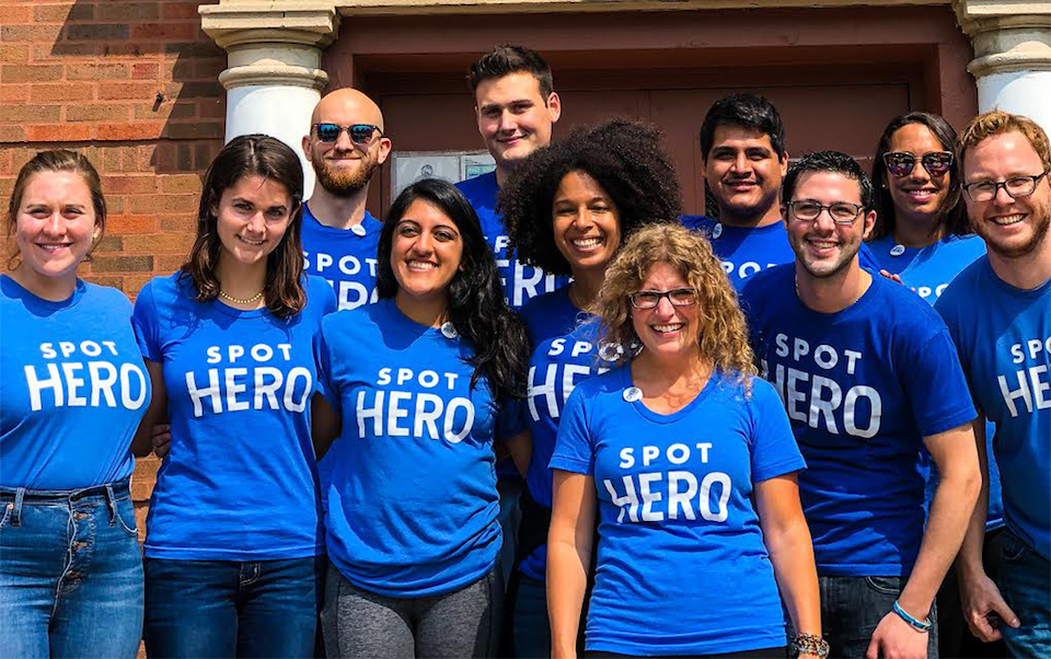 SpotHero staff in team photo
