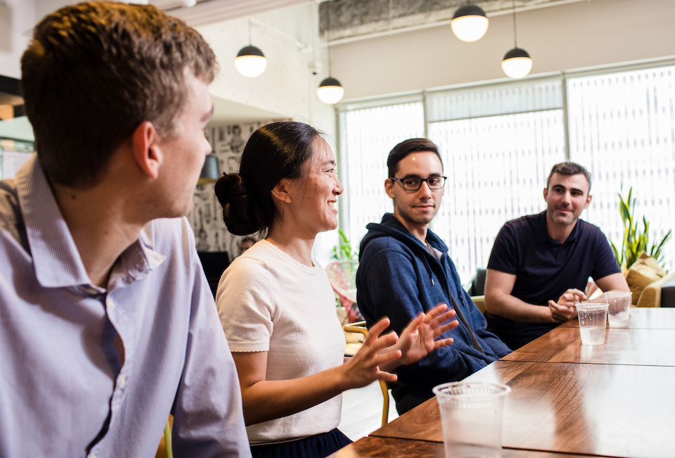 Strong Analytics team chatting