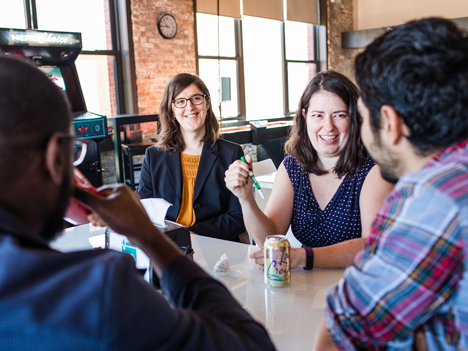 Zelda Hessler with coworkers