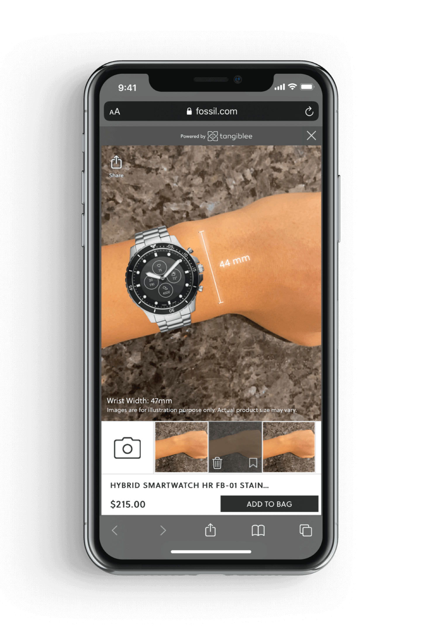 Virtual Try-On Experience by Tangiblee for Watches