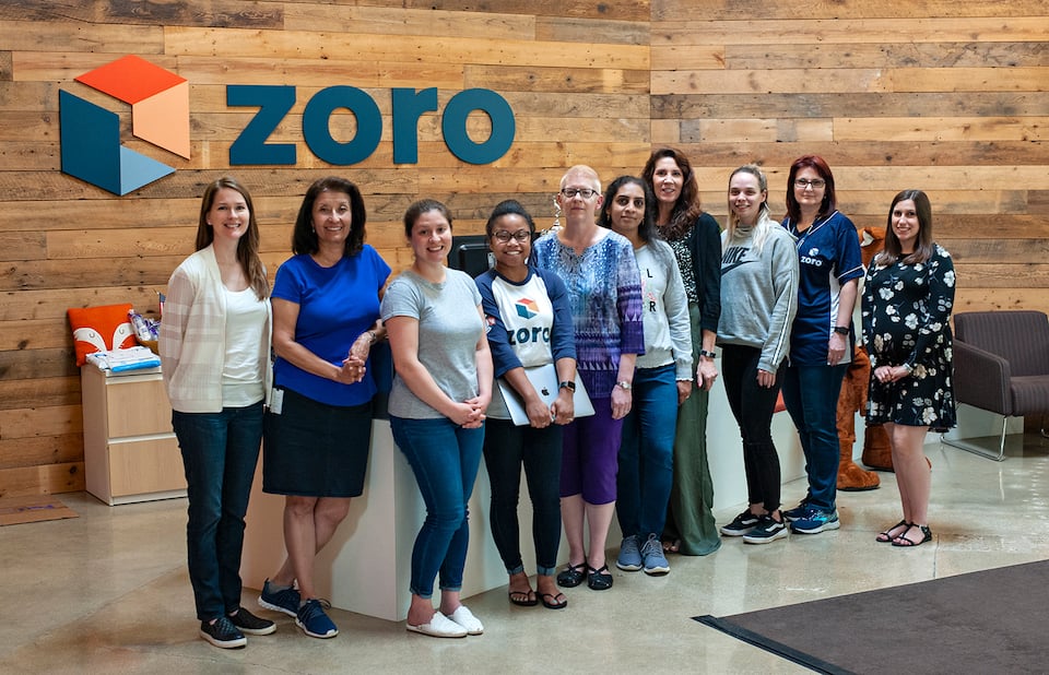 Women team members at Zoro in group photo