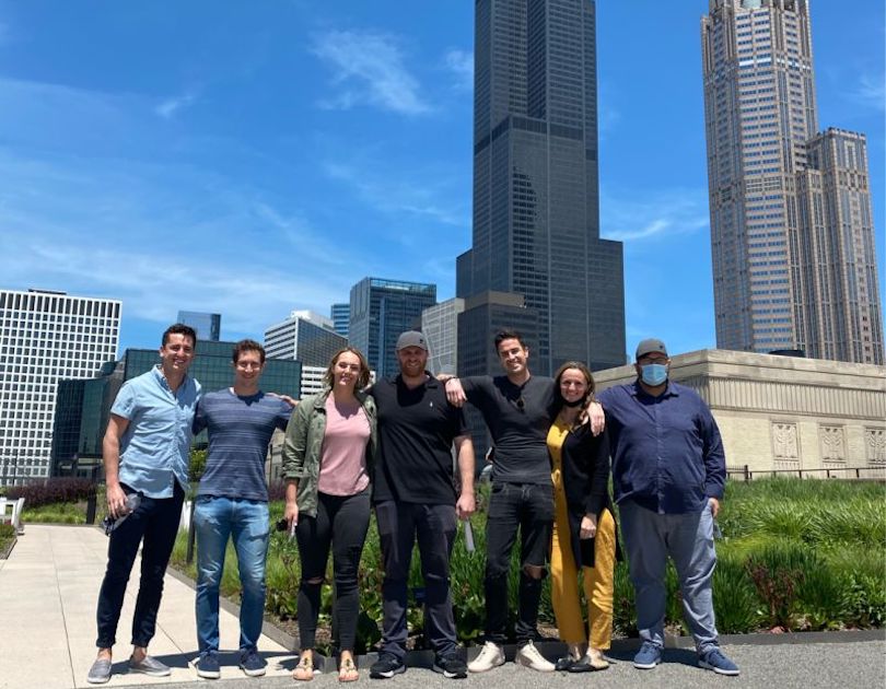 Fyllo team standing outside in downtown Chicago