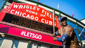 The famous signage at Wrigley Field in Chicago