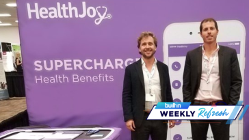 HealthJoy founders are pictured at a conference.