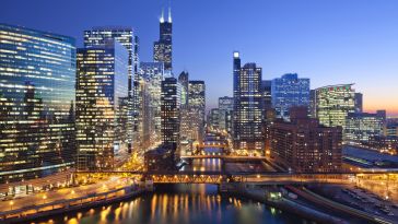 The Chicago skyline is pictured.