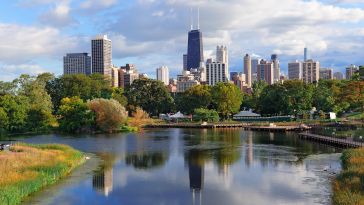 A photo of the Chicago skyline is shown.